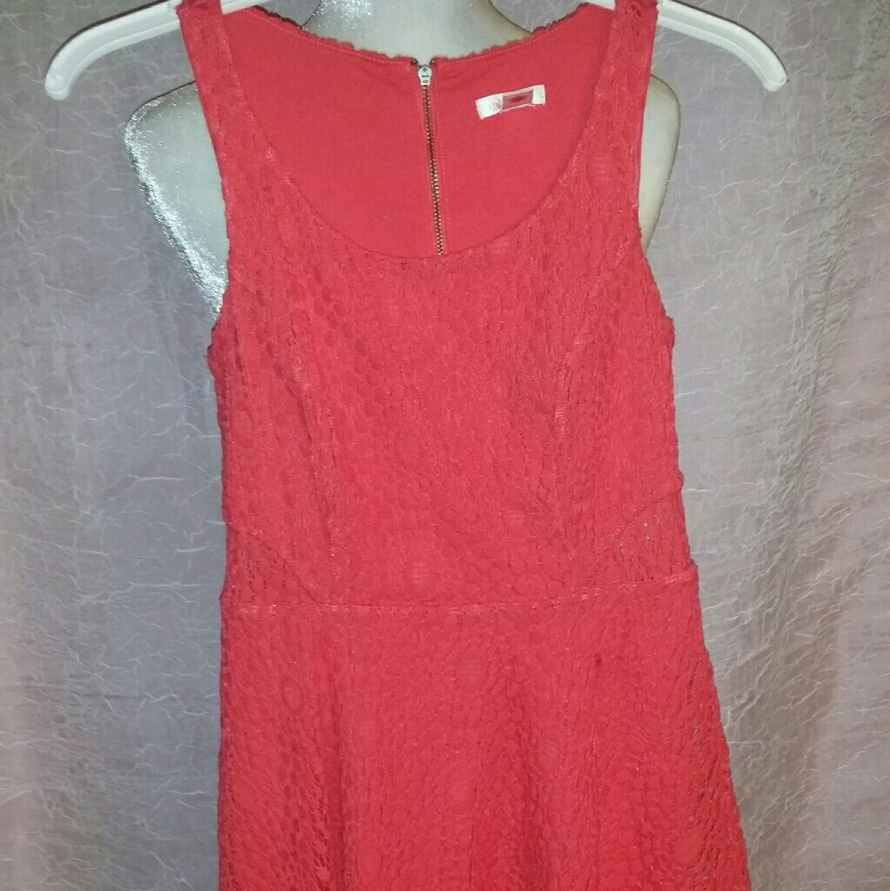 Womans Red Lace Skater style Dress XS